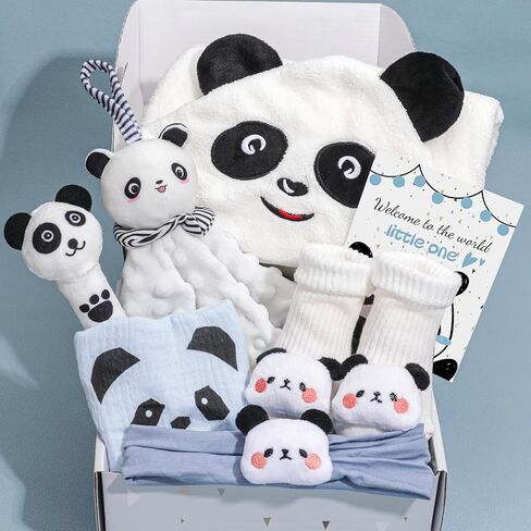 Baby Boy Gifts,Baby Shower Gifts for Boys,Baby Essentials Gift Basket,Gender Reveal Gifts,Hooded Towel for Baby,Security Blankets for Babies,Newborn Essentials Must Haves in Saudi Arabia