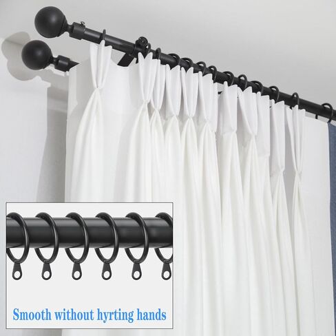 40Pcs Metal Curtain Rings Curtain Drapery Rings and 40Pcs Curtain Pin Hooks Curtain Drapery Hooks Drapery Pins Black Drapery Rings Curtain Hanging Rings, 30MM/1.18Inch Internal Diameter in Saudi Arabia