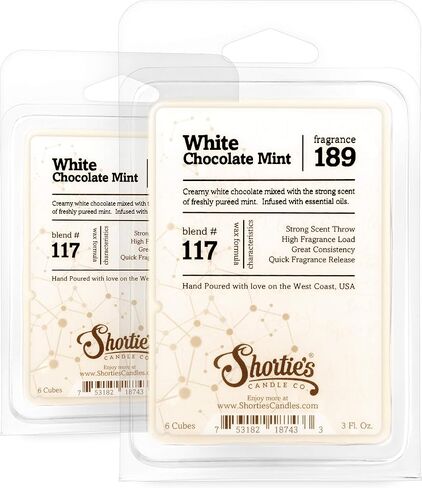 مجموعة شمع الفانيليا من شركة Shortie's Candle Company - تركيبة 117-2 معطرة للغاية، 3 أونصة. ألواح (إجمالي 6 أونصة) - مصنوعة من الزيوت الطبيعية - مجموعة مكعبات معطرات الهواء للمخبوزات والأطعمة in Saudi Arabia