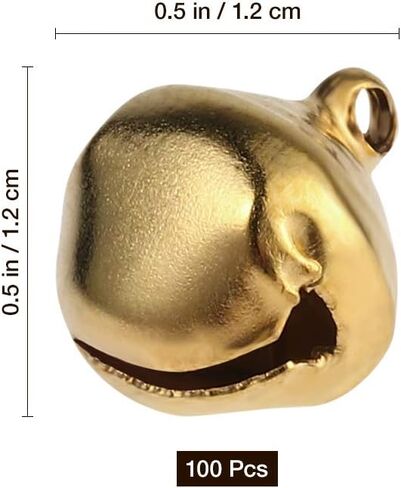 WINOMO Gold Gingle Bells Bulk for Jewelry Making and Christmas Tree Wedding Decoration 12mm 100PCS in Kuwait