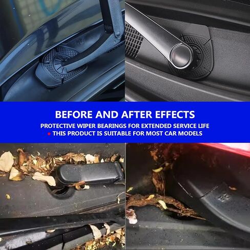 UGSHY 2 PCS Car Windshield Wiper Arm Hole Protection Pad, Soft Waterproof PVC Front Wiper Protective Guards, Universal 2.9In x 3.8In Automotive Exterior Decoration Accessories for Truck (Black) in Saudi Arabia