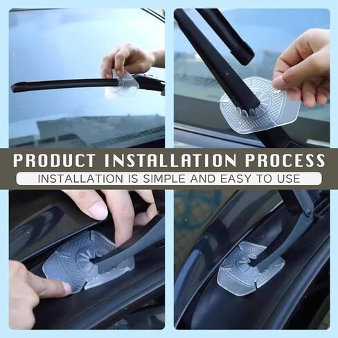 UGSHY 2 PCS Car Windshield Wiper Arm Hole Protection Pad, Soft Waterproof PVC Front Wiper Protective Guards, Universal 2.9In x 3.8In Automotive Exterior Decoration Accessories for Truck (Black) in Saudi Arabia