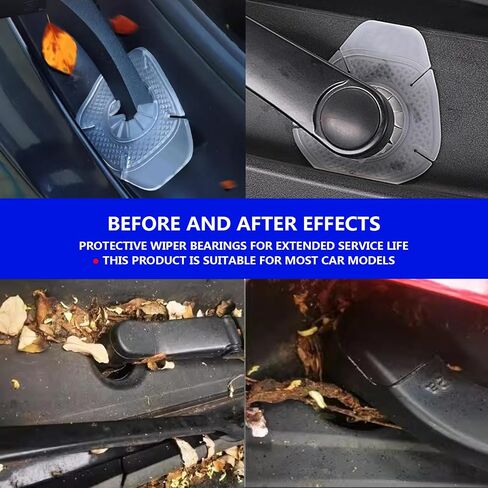 UGSHY 2 PCS Car Windshield Wiper Arm Hole Protection Pad, Soft Waterproof PVC Front Wiper Protective Guards, Universal 2.9In x 3.8In Automotive Exterior Decoration Accessories for Truck (Black) in Saudi Arabia