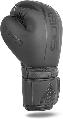 Sidewinder Boxing Gloves for Men & Women, Boxing Training Gloves, Kickboxing Gloves, Sparring Punching Gloves, Matte Leather Heavy Bag Workout Gloves for Boxing, Kickboxing, Muay Thai, MMA | Black in Kuwait