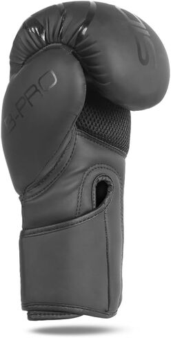 Sidewinder Boxing Gloves for Men & Women, Boxing Training Gloves, Kickboxing Gloves, Sparring Punching Gloves, Matte Leather Heavy Bag Workout Gloves for Boxing, Kickboxing, Muay Thai, MMA | Black in Kuwait