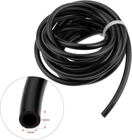 خرطوم أنابيب تفريغ من السيليكون بطول 9.8 قدم من Hicello، أنبوب زيت أسود عالمي عالي الأداء (1.5 متر) معرف. × O.D.0.13"x0.2"/القطر الداخلي 3 مم in Kuwait