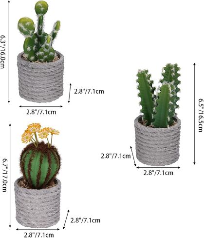 RLAVBL Small Fake Potted Plants Set of 3, Artificial Cactus Plants for Home Office Table Decor Indoor in Saudi Arabia
