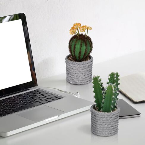 RLAVBL Small Fake Potted Plants Set of 3, Artificial Cactus Plants for Home Office Table Decor Indoor in Saudi Arabia