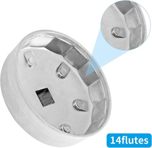 Bonsicoky 65mm 14 Flute Oil Filter Wrench, Cap Type Oil Filter Removal Tool Aluminum Oil Filter Cap Wrench for Cars (Model 901) in Saudi Arabia