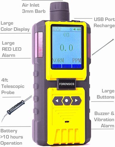 كاشف الأوزون مع مسبار مضخة مدمج من الطب الشرعي | مقياس الأوزون | الولايات المتحدة الأمريكية معايرة | تسجيل بيانات الكمبيوتر | الولايات المتحدة الأمريكية NIST معايرة يمكن تتبعها | in Kuwait