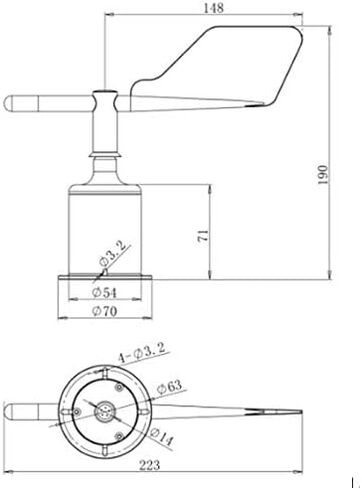 Wind Direction Sensor 5v DC Supply RS485 Output CALT YGC-FX in Saudi Arabia