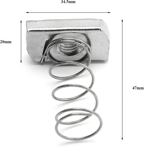 heyous 4pcs M8x6mm Stainless Steel Spring Channel Nuts M8 Spring Nut, Channel Nut in Saudi Arabia