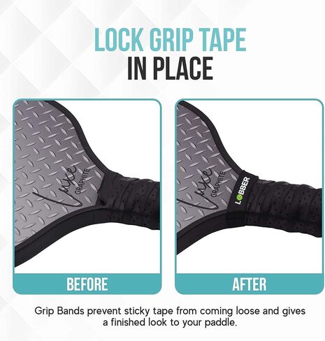 Palms-O-Aces Pickleball Grip Bands – Secures Grip Tape – One Size Fits All Paddle Handles – Silicone Pickleball Paddle Band - Embossed Design Custom Pickleball Bands - Pickleball Paddle Bands in Kuwait