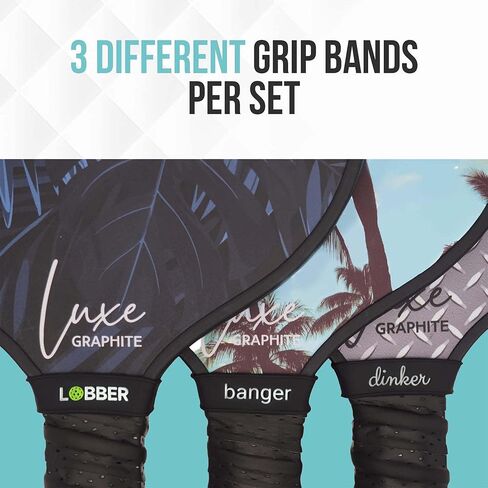 Palms-O-Aces Pickleball Grip Bands – Secures Grip Tape – One Size Fits All Paddle Handles – Silicone Pickleball Paddle Band - Embossed Design Custom Pickleball Bands - Pickleball Paddle Bands in Kuwait