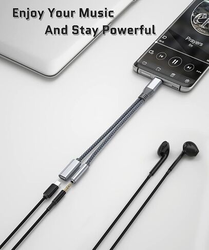 Elebase USB Type C to 3.5mm Audio Adapter and Charger,2 in 1 1/8 Inch Headphone Jack Charging Power Aux Cable for Samsung Galaxy A53 A54,S23 S24,Note 10 20,iPhone 15 Plus Pro Max,iPad Air 4 5,Mini 6 in Saudi Arabia