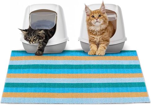 Glittme Cat Litter Mat, Soft Litter Box Mat, PVC Material Cat Litter Mat Litter Trapping Mat for Cats, Kitty, Cat Mats for Litter Easy to Clean in Kuwait