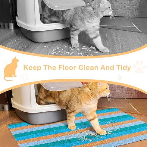 Glittme Cat Litter Mat, Soft Litter Box Mat, PVC Material Cat Litter Mat Litter Trapping Mat for Cats, Kitty, Cat Mats for Litter Easy to Clean in Kuwait