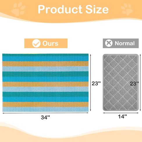 Glittme Cat Litter Mat, Soft Litter Box Mat, PVC Material Cat Litter Mat Litter Trapping Mat for Cats, Kitty, Cat Mats for Litter Easy to Clean in Kuwait