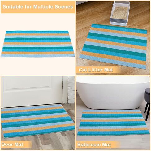 Glittme Cat Litter Mat, Soft Litter Box Mat, PVC Material Cat Litter Mat Litter Trapping Mat for Cats, Kitty, Cat Mats for Litter Easy to Clean in Kuwait