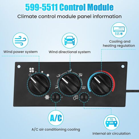 599-5511 وحدة التحكم في المناخ متوافقة مع Kenworth W900 T800 T600A T300 C500 2002-2006 وحدة التحكم HVAC، استبدل F21-1007-1، F21-1025-100، F21-1025-110، F21-1032-100 لوحة التحكم في سخان التيار المتردد in Kuwait