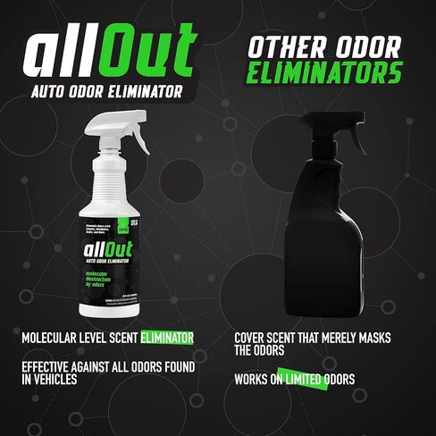مزيل رائحة السيارة الشامل - مزيل رائحة احترافي 32 أونصة - مزيل رائحة السيارة مجرب وحقيقي للرائحة القوية - أفضل مزيل رائحة للسيارات، مزيل رائحة مزيل الروائح التلقائي in Kuwait