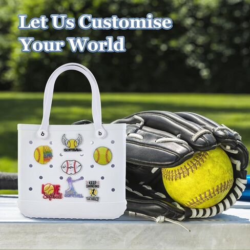 إكسسوارات FOTN Charms لحقائب Bogg من الأكريليك Softball Charms مناسبة لتزيين حقائب الشاطئ الجنوبية ببساطة in Saudi Arabia
