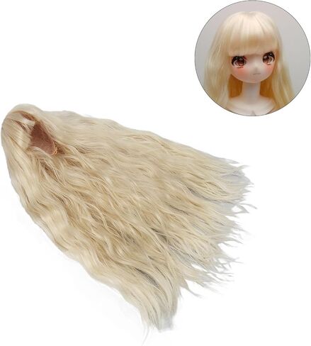 1/3 BJD Doll Wig, Wig Doll Replacement, Long Curly Doll Hair Wig with High Elasticity Inner Mesh for 8.3‑9.4in Doll, Doll Making Supplies (Light Blue) in Saudi Arabia