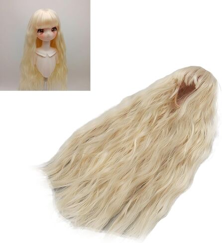 1/3 BJD Doll Wig, Wig Doll Replacement, Long Curly Doll Hair Wig with High Elasticity Inner Mesh for 8.3‑9.4in Doll, Doll Making Supplies (Light Blue) in Saudi Arabia