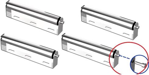 FuleTechMix 4 Pack Boat Trailer Roller and Bracket, 10" Long Galvanized Steel Conveyor Roller with Bracket Set; 1.5" Diameter, Anti-Drop Bolt Design, for Transporting Raft Industrial Use in Saudi Arabia