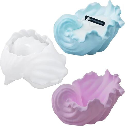 شمعة سفينة قالب من السيليكون شكل محارة الراتنج قالب Tealight شمعة حامل الراتنج قوالب صينية تخزين قالب الحاويات لتقوم بها بنفسك زارع عصاري الاسمنت الفن الحرفية مجوهرات حلية حامل الحلوى ديكور in Kuwait