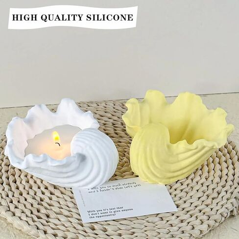 شمعة سفينة قالب من السيليكون شكل محارة الراتنج قالب Tealight شمعة حامل الراتنج قوالب صينية تخزين قالب الحاويات لتقوم بها بنفسك زارع عصاري الاسمنت الفن الحرفية مجوهرات حلية حامل الحلوى ديكور in Kuwait
