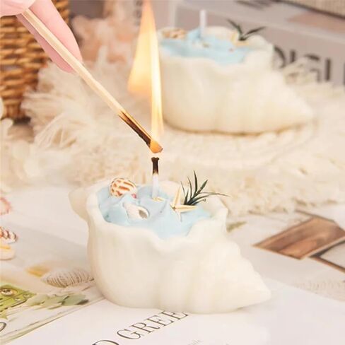 شمعة سفينة قالب من السيليكون شكل محارة الراتنج قالب Tealight شمعة حامل الراتنج قوالب صينية تخزين قالب الحاويات لتقوم بها بنفسك زارع عصاري الاسمنت الفن الحرفية مجوهرات حلية حامل الحلوى ديكور in Kuwait