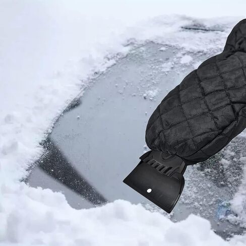 2 Pack Ice Scraper Mitt for Car Windshield,Ice Scraper with Glove Warming Car,Thickened Warm and Waterproof Ice Scraping Gloves,Snow Scraping Tools for Cars in Winter Accessories,Detachable Cleaner in Saudi Arabia