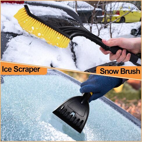 Funtery 6 Pcs 27" Snow Brush and Ice Scrapers for Car Snow Scraper and Brush with Foam Grip Detachable Ice Scraper for Car SUV and Truck in Saudi Arabia