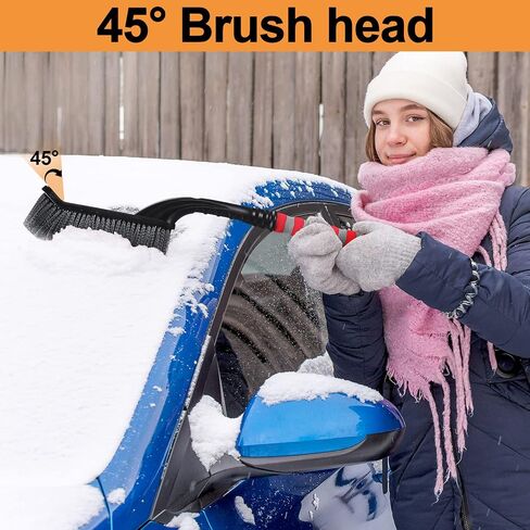 Funtery 6 Pcs 27" Snow Brush and Ice Scrapers for Car Snow Scraper and Brush with Foam Grip Detachable Ice Scraper for Car SUV and Truck in Saudi Arabia