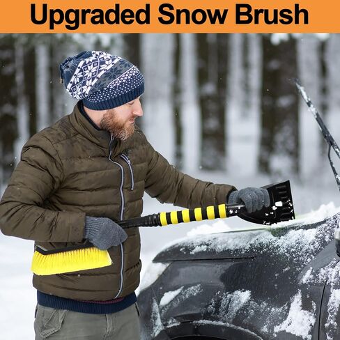 Funtery 6 Pcs 27" Snow Brush and Ice Scrapers for Car Snow Scraper and Brush with Foam Grip Detachable Ice Scraper for Car SUV and Truck in Saudi Arabia