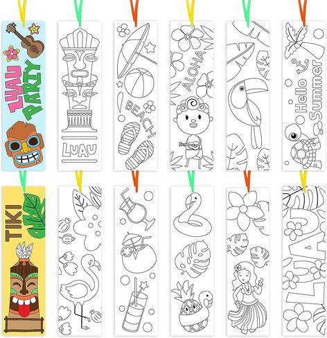 Haooryx Summer DIY Bookmarks Bulk - 75Pcs Summer Color Your Own Ice Cream Kids DIY Coloring Blank Bookmark Bulk Pack Kids' Birthday Gifts Tags School Reading Club Rewards Prizes Art Paper Craft Kits in Kuwait