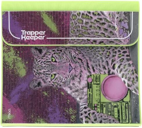حافظة Trapper Keeper، تصميم قديم، حافظة مقاس 1 بوصة تتضمن مجلدين وجيب إضافي، حلقات معدنية ومشبك زنبركي، تخزين آمن، مستلزمات مدرسية للحيوانات، الفهد (260038E) in Saudi Arabia