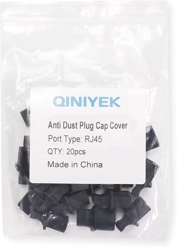 QINIYEK 20 قطعة RJ45 غطاء مضاد للغبار، غطاء سدادة حماية مضاد للغبار قابل لإعادة الاستخدام لمنفذ Ethernet Hub RJ45 على المفاتيح وأجهزة التوجيه in Kuwait