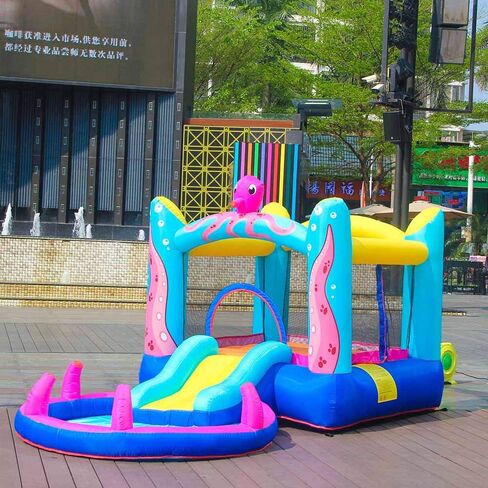 doctor dolphin Inflatable Bounce House Slide Animal Bouncy House Castle for Kids Party with Air Blower in Kuwait