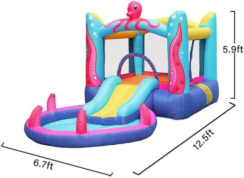 doctor dolphin Inflatable Bounce House Slide Animal Bouncy House Castle for Kids Party with Air Blower in Kuwait