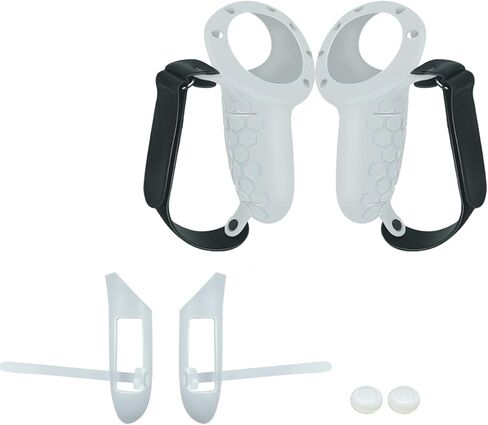 PUOSUO Controller Grip Cover for Quest 3 Accessories Silicone Grips Strap Cover Protector with Knuckle Straps (Black) in Kuwait