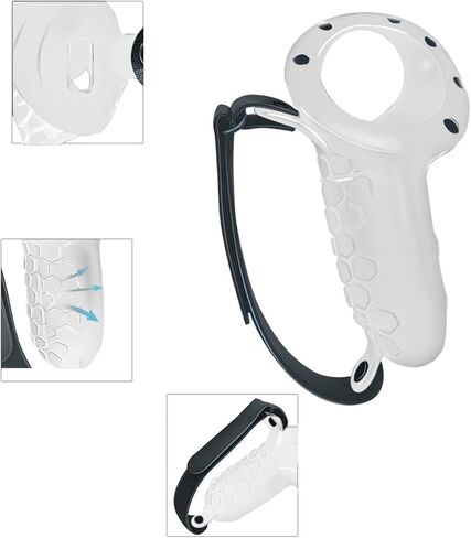 PUOSUO Controller Grip Cover for Quest 3 Accessories Silicone Grips Strap Cover Protector with Knuckle Straps (Black) in Kuwait