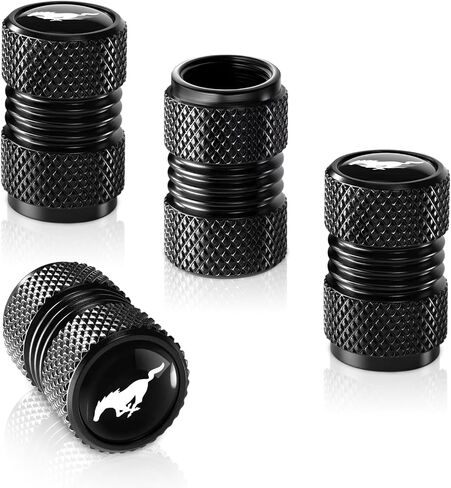 Tire Valve Stem Cap Cover for Ford Mustang Accessories,Belt O-Ring Seal Corrosion Resistant,Tire Valve Stem Air Cap 4 Pack Black in Saudi Arabia