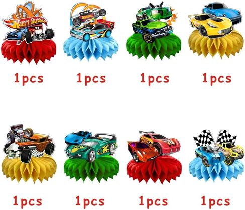 8 قطع من زخارف الطاولة المركزية للسيارات الساخنة للعجلات ومستلزمات حفلات أعياد الميلاد in Kuwait