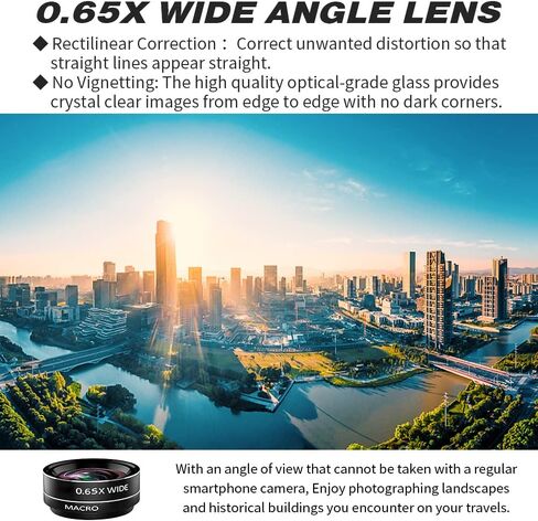 مجموعة عدسات 5 في 1 لأجهزة iPhone وAndroid، عدسة ماكرو 15X + عدسة زاوية واسعة 0.65x + عدسة عين السمكة 180 درجة + عدسة تليفوتوغرافي 2X + عدسة فلتر النجوم، عدسة كاميرا الهاتف، اللون أسود in Kuwait