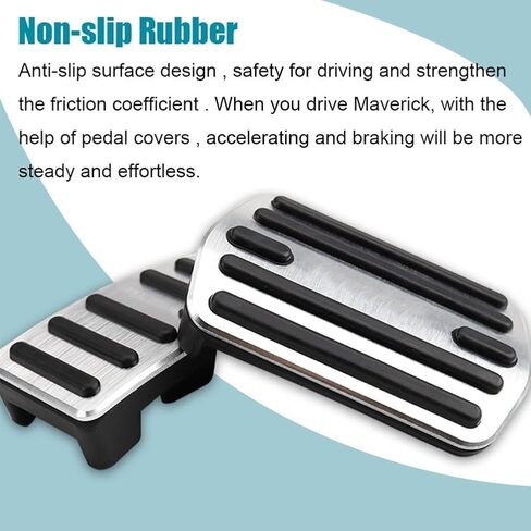 LEXLEY 2PCS Anti-Slip Aluminum Brake Gas Pedal Pads,Auto No Drilling Accelerator Pedal Covers For Ford Mach-E 2021 2022 2023 2024，Not Fit GT-BLUE in Saudi Arabia