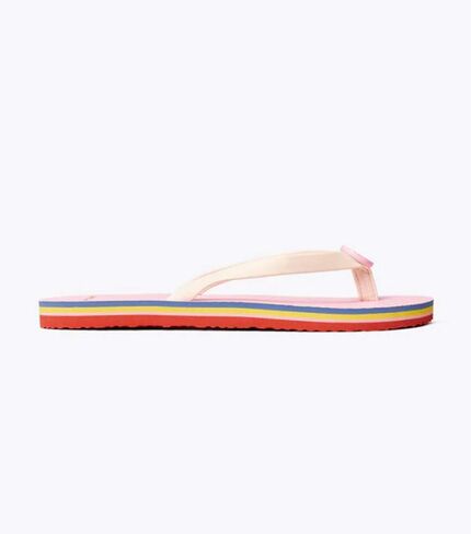 Tory Burch Women's Mini Minnie Flip Flops, New Ivory/Preppy Pink/Preppy Pink, 7 Medium US in Saudi Arabia