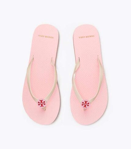 Tory Burch Women's Mini Minnie Flip Flops, New Ivory/Preppy Pink/Preppy Pink, 7 Medium US in Saudi Arabia
