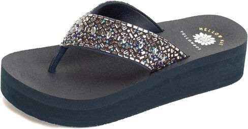 صندل نسائي من Yellow Box Becca Flatform Flip-Flop، صندل ذو نعل سميك، مجموعة MellowMat in Saudi Arabia